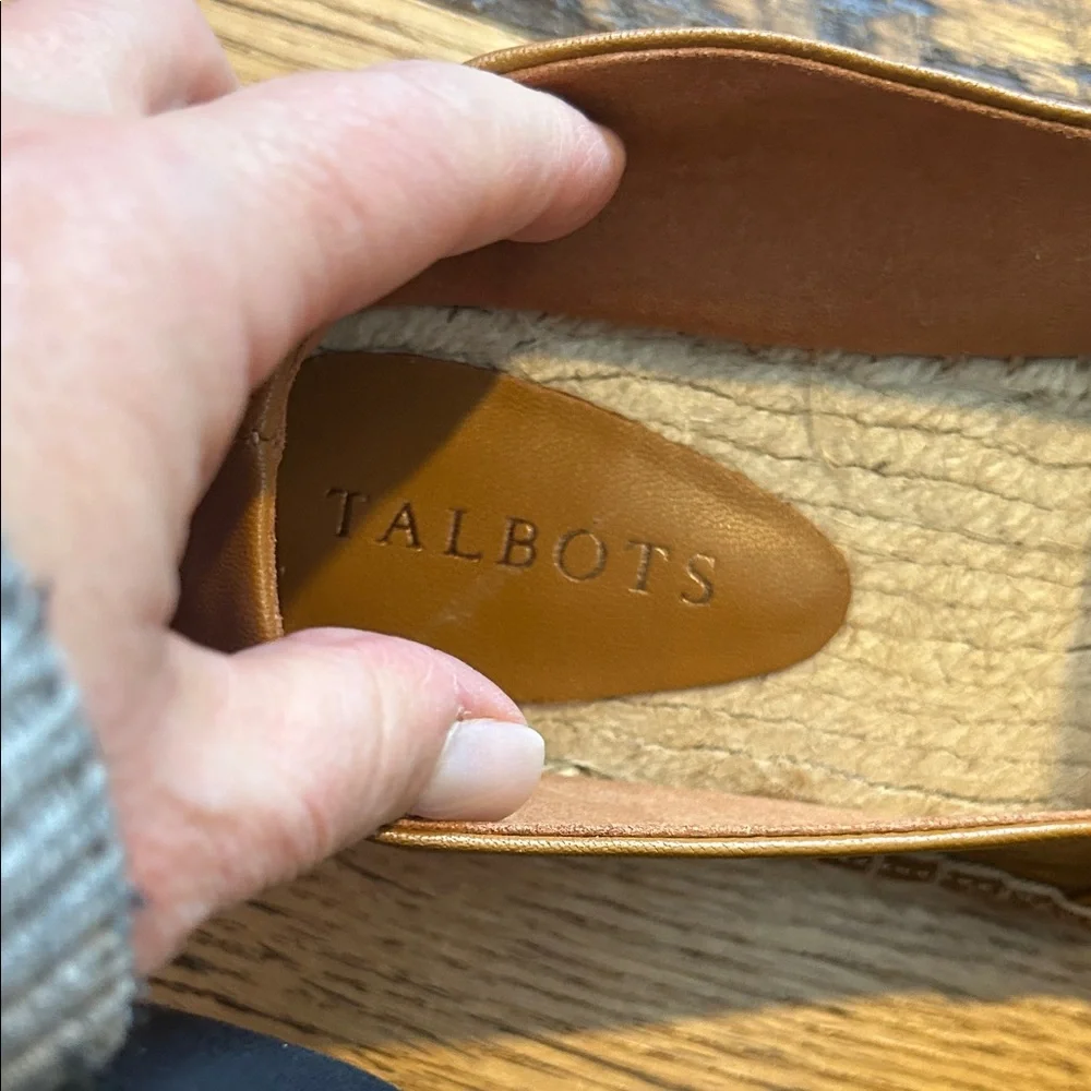 Talbots Women's Brown Leather Espadrilles NWOT 6.5